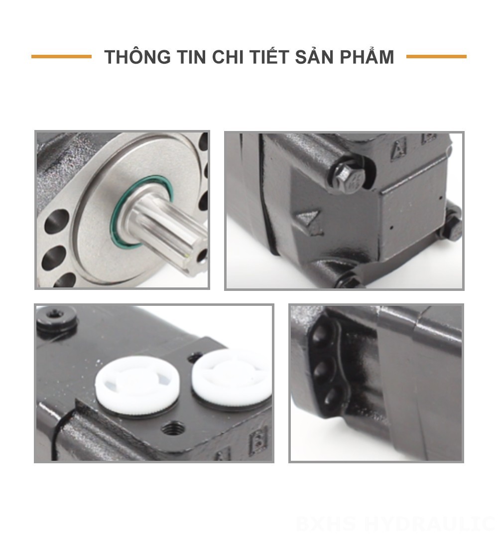 Mô-tơ thủy lực Cycloid BMSY 100 cc/vòng 50 L/phút Mô tơ thủy lực